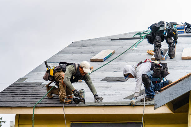 Professional Gutter Installation technician working in Imogene, IA